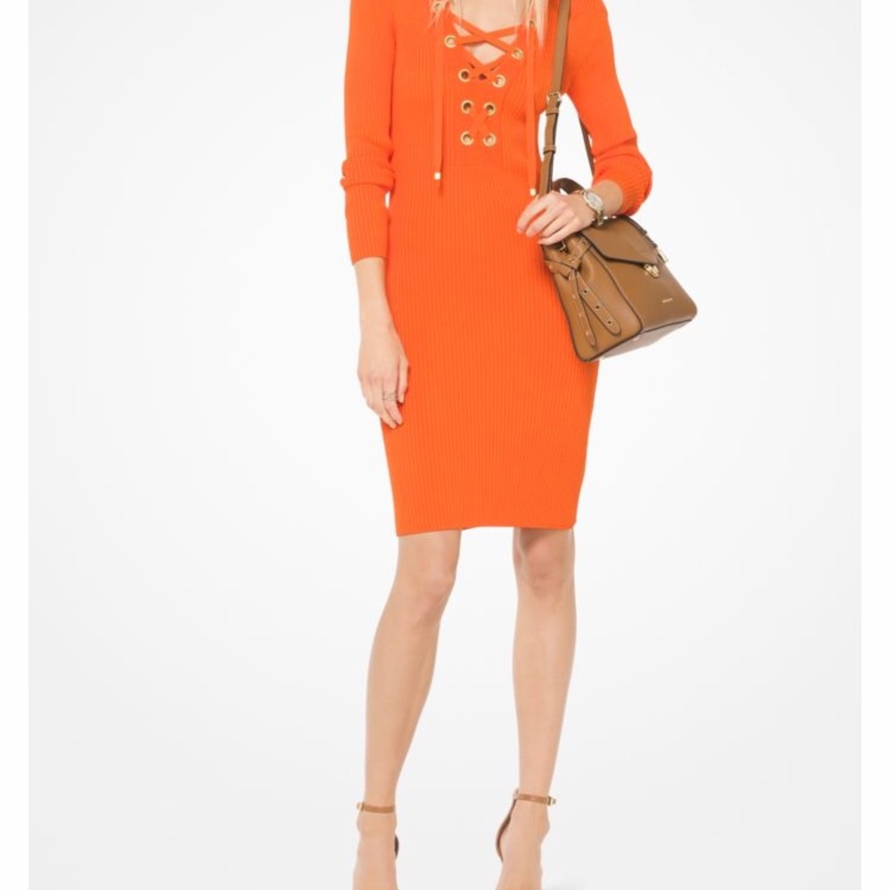 Lace up ribbed Micheal Kors dress